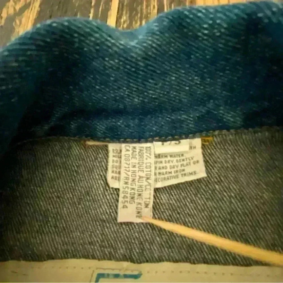 Vintage 80s Oversized Denim Western Cowboy Rodeo Jean Jacket Men’s Small - Picture 9 of 16